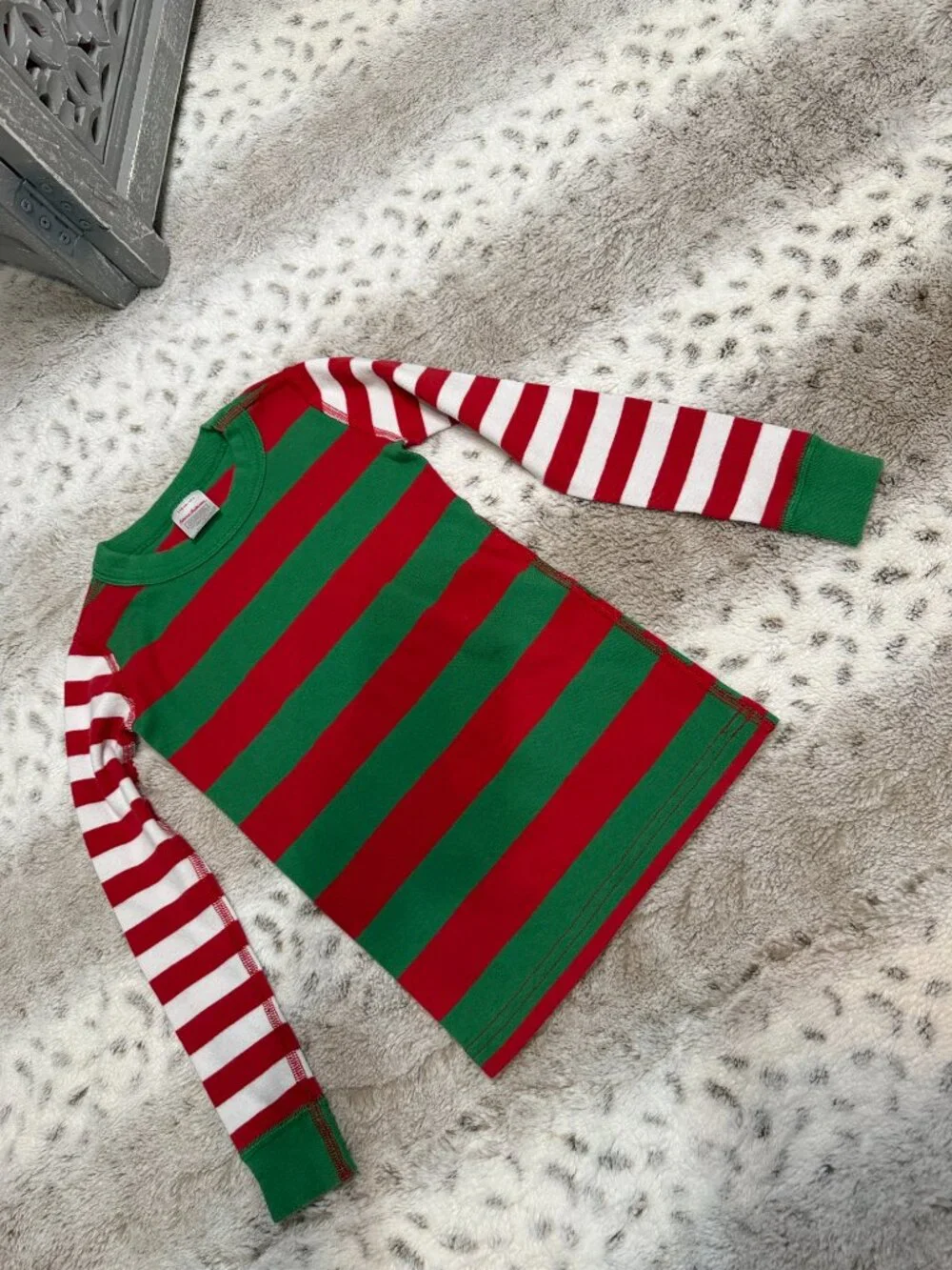 Hanna Andersson Christmas stripes matching set kids size 5 red green holiday
